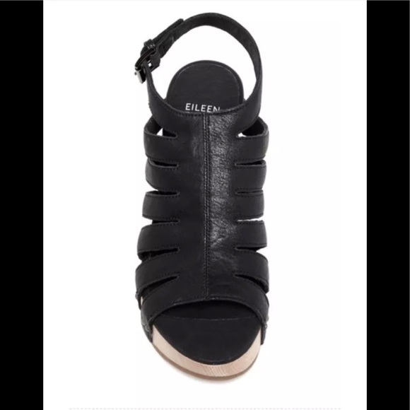 NWT Eileen Fisher Leather Wedge Sandals Sz 8 - Picture 3 of 10